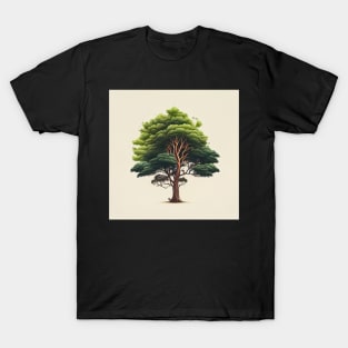 Minimalist Tree Illustration Realistic T-Shirt